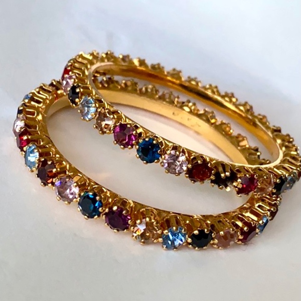 Gorgeous Multicolored Stone Bangles Set - image 1